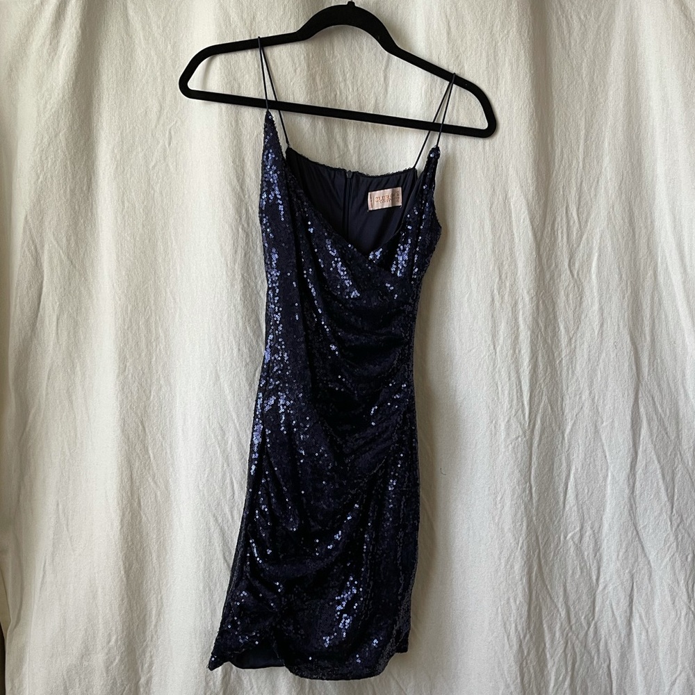 Navy Blue Sequin Dress